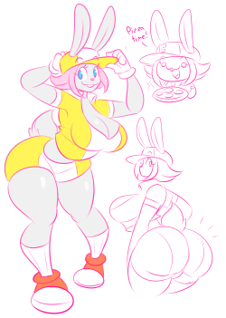 theycallhimcake:  Doodle design of Frannie Funbun, the mascot of Frannie Funbun’s Pizzeria and Family Fun Zone! \(  -  o -)/ (for our hypothetical joke pizza place group, of course) 