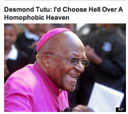 ladyw1nter:  exemplaryetoile:  confessionsofamichaelstipe:  THIS IS WHAT A WORLD LEADER LOOKS LIKE.   DESMOND TUTU, I OFFICIALLY LOVE YOU.       -MICHAEL STIPE    &ldquo;I would refuse to go to a homophobic heaven. No, I would say sorry, I mean I