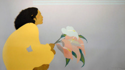 Untitled (Woman with Anthuriums) by Pegge Hopper