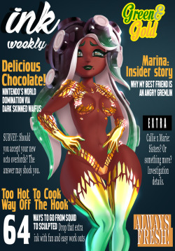 speedysnaughtysketchbook: dclzexon: Marina on the cover of Ink Weekly. This was super fun. can’t help but feel all this Marina fanart is a call for me to do some Marina myself. 