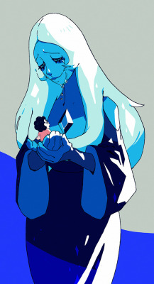 bluekomadori:  Blue Diamond is so beautiful, I love her design ;_; it’s on twitter too!  blue &lt;3