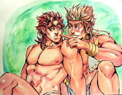 wasabu:  pillar bros! `3`)/ inked watercolor commission for @askthesmallestpillar thank you so much again! 