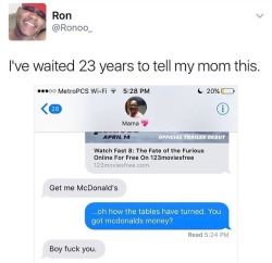 boyplease:  pettysailorguardian:  osunism:LMFAOOOO I said “we have rice at home” to my mom one time and she almost beat my ass  im cryin  Boy fuck you