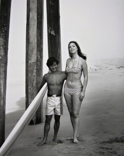 LeRoy Grannis - Donald Takayama &amp; Bettina Brenna, Hermosa Beach, CA, 1965.