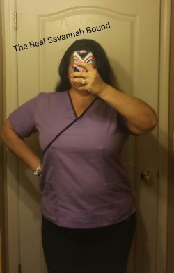 therealsavannahbound:  Monterey loves me in my scrubs. Even more so because my nipples are always on alert. 