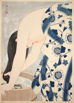 arsvitaest:   “Washing the Hair”  Author: Itō Shinsui  (Japanese, 1898-1972)Date: published in 1953Medium: Color woodblock print 