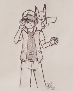 mechanicalspiral: He wants to be the very best!  Ash has gotten a lot of outfit changes throughout the years, but you can’t beat the original.  #Pokemon #ashketchum #satoshi #richdraws 