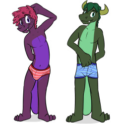 Have some dragons in undies, Jitte and Ymon, some of the adult dragons from Spike&rsquo;s Quest.