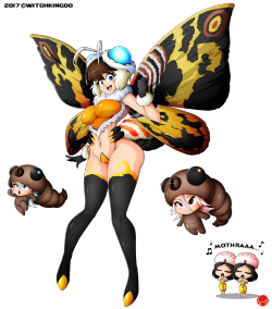 witchking00:  3rd comission KAIJU GIRL: MOTHRA!! :)More comics and pictures: http://www.e-junkie.com/wkcomics2