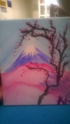 My crappy camera on my phone doesn’t do this justice. I love my watercolor on canvas a million times more than on watercolor paper.
