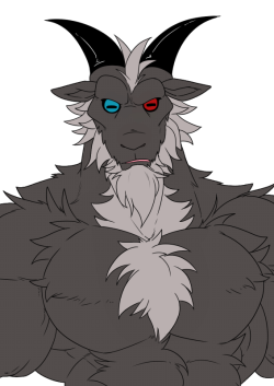 overbara:    It’s the husband demon goat Baphomet. He’s so fluffy and fuzzy.He doesn’t mind having faces of mortals being smooshed on his chest fluff, so you may go ahead.   