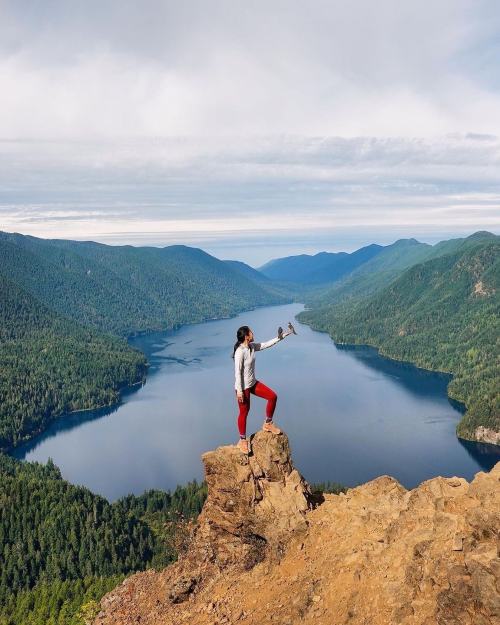 visitportangeles:  The views from atop #MountStormKing, overlooking the ever majestic #LakeCrescent, never disappoint (unless they’re socked in of course, which is known to happen in the #PNW 😆). This awesome photo is courtesy of @a.study.in.charlotte