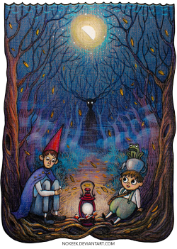 nokeek:  The woods are lovely, dark and deep,But I have promises to keep,And miles to go before I sleep,And miles to go before I sleep. ―   Robert Frost  (”Over the Garden Wall” fanart) 