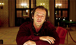 jacknicholson:  Every time Jack Torrance talks to a ghost, there’s a mirror in the scene, except in the food locker scene. This is because in the food locker scene he only talks to Grady through the door. We never see Grady in this scene.  