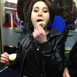 Haha I took a cheeky snap of my lovely friend Olivia chowing down on some chips. Isn&rsquo;t she cute?! 