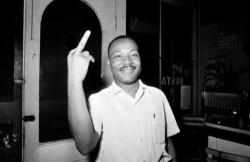 coco-forpresident:  blackgirlwhiteboylove:  yalesappho:  modelminority:  revolutionaryrainbows:  lovehalfblack:  Happy Birthday Dr. King… He was turnt up.  Get on that MLK Swag  there’s been a lot of MLK posters in libraries with his polite scholastic