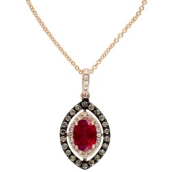 Monikhp:  Effy Red Velvet 14 Kt. Rose Gold Ruby &Amp;Amp; Diamond Pendant Necklace