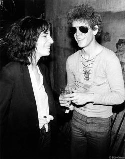 soundsof71:  Patti Smith and Lou Reed at the Ocean Club, July 1976, by Bob Gruen