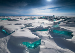 culturenlifestyle:  Stunning Turqoise Gems Are Found in Russia’s Lake Baikal Russian photographer Alexey Trofimov captured images of the “ice gem” on camera to showcase to the world this stunning phenomenon, which occurs yearly from January to