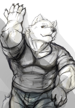 ralphthefeline:  Just some canine dude leaning on the wall. Drew it just to draw some clothing~!  