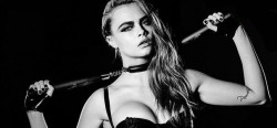 ohmygrodd:  Cara Delevingne Promises Suicide Squad Will be “Insane”  Supermodel Cara Delevingne (Paper Towns) co-stars in the film as the magical Enchantress and says that it will be worth the wait for fans. “It’s f–king insane,” she says