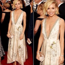 lovaniam:  We’re loving this @miumiu dress on Sienna Miller. #goldenglobes #redcarpet by hampdenclothing http://ift.tt/1y3GMxh 