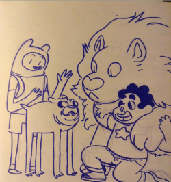 robooboe:  &ldquo;Large cats are not my version of fun times FINN&rdquo;  &ldquo;Dude, it’s a lion, a magic lion, what more fun could you ask for&rdquo;  &ldquo;And he’s super soft and sweet, like cotton candy!&rdquo;