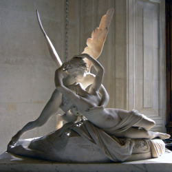 art-classique:  Psyche Et Amour by Sally White  “Cupid bringing Psyche back to life with a kiss after his mother, Aphrodite, killed her in a jealous rage. Located in the Louvre Museum in Paris.”  