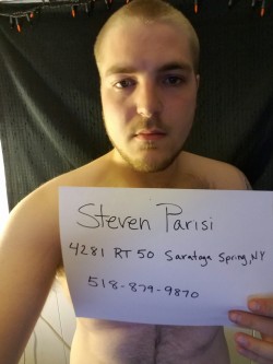 stevenparisi13:  Please spread this picture for my ultimate exposure. I want the entire world to know im a cum addicted faggot.   100 notes i will upload a video of me drinking piss. 250 notes i will upload a video of a guy breeding me. 500 notes i will