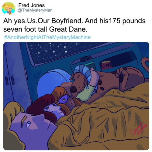 nottheatretrash: the-scooby-gang:  the-scooby-gang: Stop with the faces. You guys love Scooby as much as he do. The thrilling sequel  POLYAM MYSTERY INC POLYAM MYSTERY INC POLYAM MYSTERY INC POLYAM MYST- 