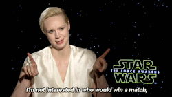 city-of-gay-angels:  Gwendoline Christie, when asked whether Captain Phasma or Brienne of Tarth would win in a fight. 