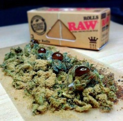 bluntrollerandsmoker:  has to be the best picture damn, raw kief wax bud