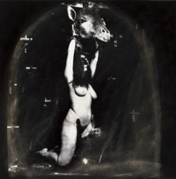 lamelancoly:  Joël- Peter Witkin- 3 photographs from the series “Prince in Hell”. 1983  I woke up from this really heavy dream and my sad mother was making me listen to a song. In this song a woman with a beautiful, sorrowful voice was singing the