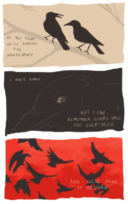 deeerssketchblog:  I think crows will be the next dominant species on this planet  I hope so