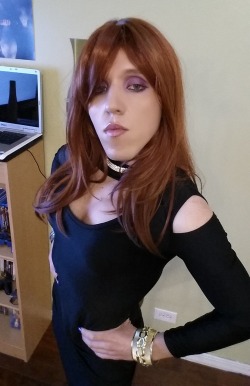 shadowfoxy:  Modeling my black gogo club dress. It looks like I hate posing doesn’t it? 
