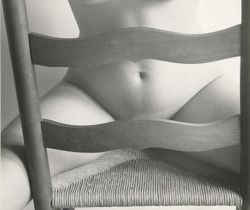 almavio:    Kim Weston ©  Nude Behind Slatted Chair (Charity), 1983  