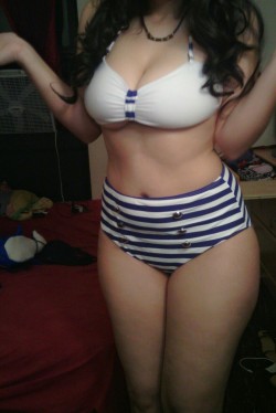waitwhendidjohnbecomeagirl:  Bathing suit top is kind of small but w.e.