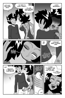 The first of a three-page sketch comic commission of Porrim taking Karkat’s v-card - courtesy of michishigeglb!There’s another sketch commission in the pipe, too. I’m a bit swamped right now, actually.