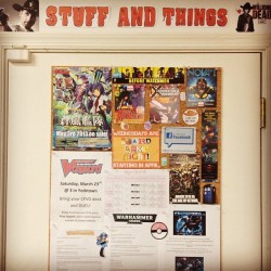 asari-bartender:  julieisforlovers:  I made a bulletin board for work advertising different events and things coming out. (at Jersey’s Gaming, Cards &amp; Comics)  This is the best thing I’ve ever seen 