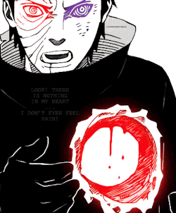 emomoonpie:  loveenged:  'Look!There is nothing in my heart..I don't even feel pain. || x  nobody cares obito