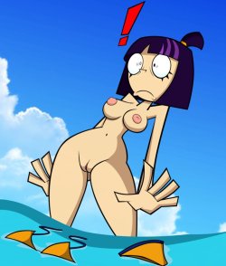 grimphantom2: Theresa Beach Mishap by grimphantom  Hi everyone! Commission done for ShademaBeta who asked for Theresa Fowler from Randy Cunningham 9th Grade Ninja to have a tiny mishap at the beach. Won’t get tired of drawing these characters especially