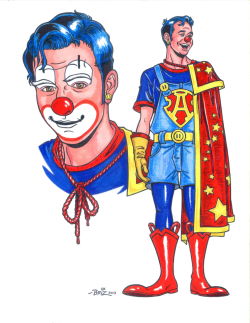 brizycomics:  A good friend and brilliant cosplayer Austin, decked out in comic book form as a superhero clown. (His mom likes clowns.) 