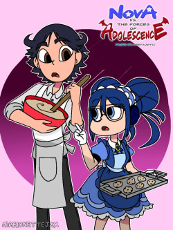 marionette-j2x:  Baking time with Jack and Jelina~ (also shout out to @chibicmps and @mint-tea-rain for giving me art tutorials to improve my drawings. Thank you guys! :D)  @mrevaunit42