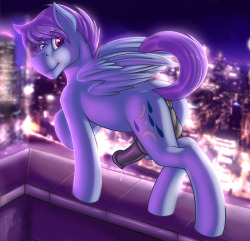 Bit of a skyscraper exhibitionist what with being a pegasus and all!Onto some new heights, plus just a little bit of a mane change for Drip 