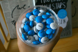 iwasbornwithmagic:  fishingboatproceeds:  neqative:  My teacher gave me The Fault in Our Stars M&amp;Ms and I’m secretly fangirling.   The world is weird.  Says the man who covered his face in Sharpie. 