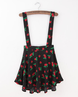 Fresh Strawberry Chiffon Suspender Skirt I LOVE SKIRTS LIKE THIS AND I WANT ONE BIG ENOUGH TO GO OVER MY HIPS