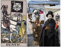 darksilenceinsuburbia:  Alice Smeets: The Guetto TarotWelcome to the Ghetto Tarot, a project from award-winning documentary photographer Alice Smeets and a group of Haitian artists known as Atis Rezistans. The idea was to take the classic Rider-Waite