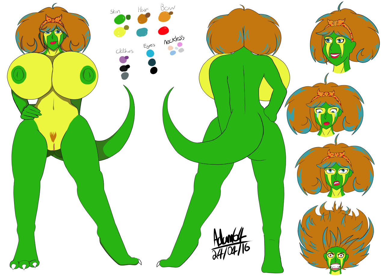 here is a my friends oc mido the sexy and very busty lizzardgirl()