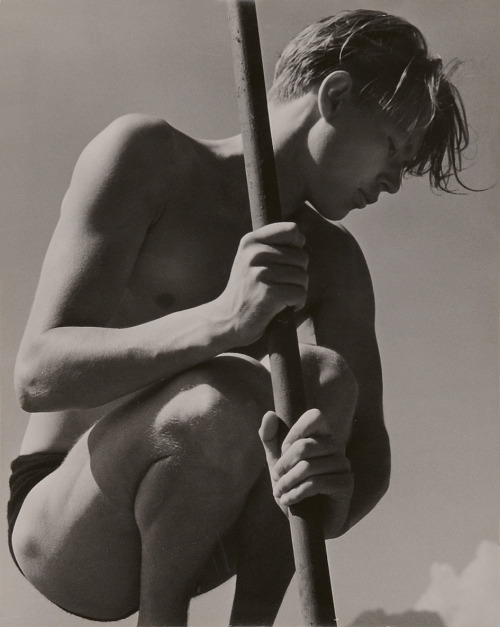 beyond-the-pale:Herbert List - Ritti with Fishing Rod, Lake Lucerne, 1937