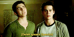 lonewolfed-deactivated20160722:  This is an appreciation post for everything happening in this gif: Derek speaking Spanish Stiles’ realization Stiles’ shocked face Derek’s smug face STEREK WE ALL LOVE AND MISSED DEARLY (ﾉ◕ヮ◕)ﾉ*:･ﾟ